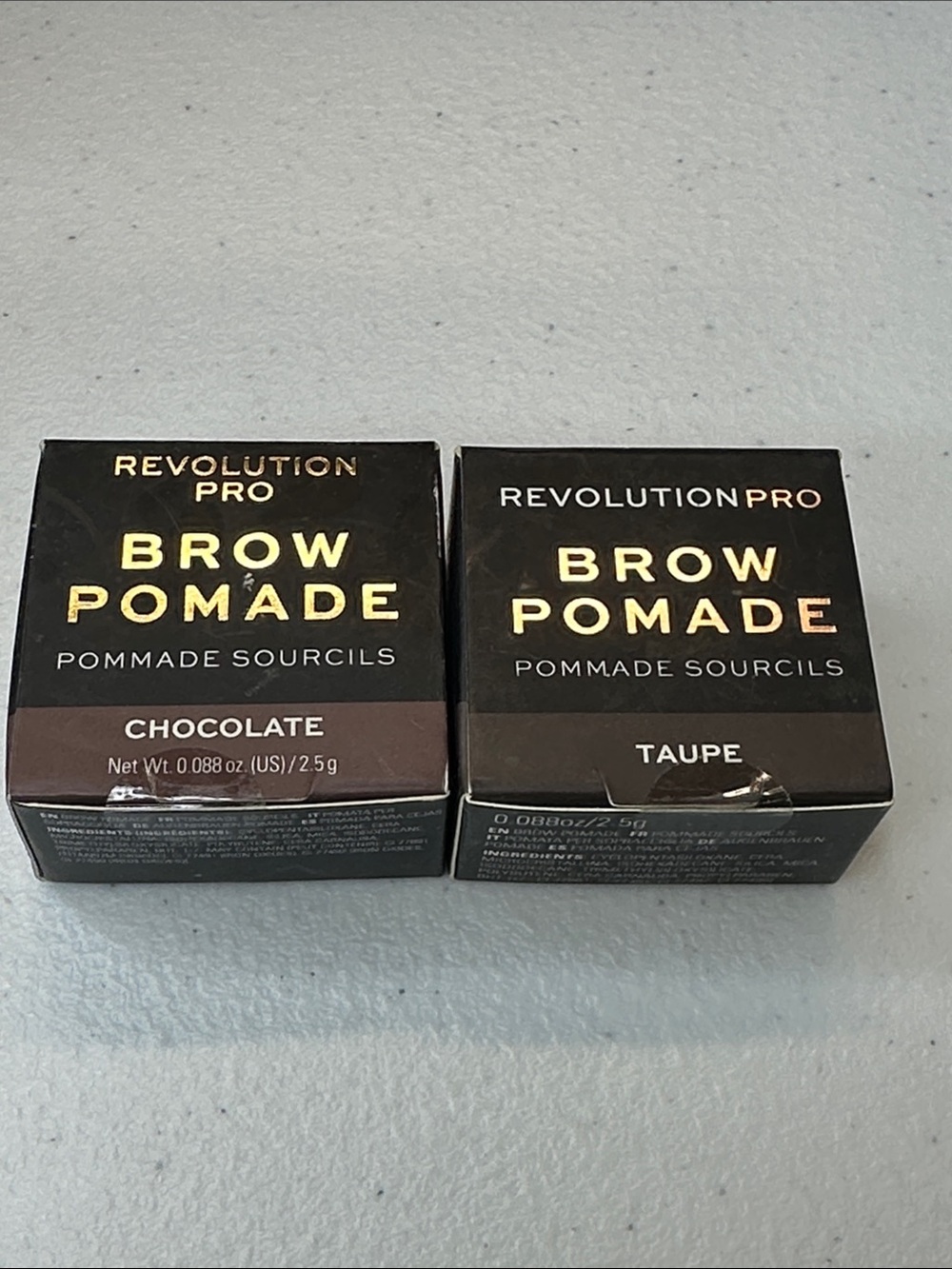 Revolution Brow Pomade Duo — Chocolate & Taupe new sealed